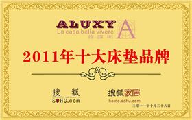 2011年十大床垫品牌证书